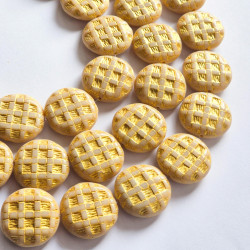 Beige wool beads with gold...