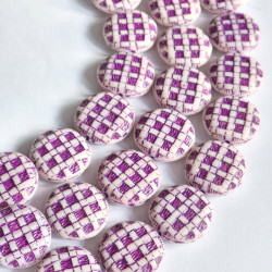 White wool beads with...