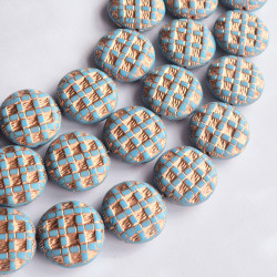 Light blue wool beads with...