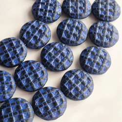 Black wool beads with blue...