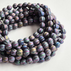 Matte black melon beads...