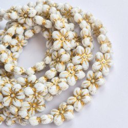 White flowers with gold finish