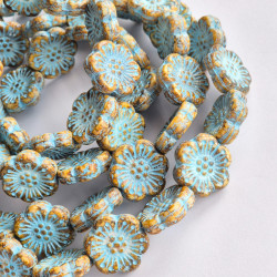 Light travertine flowers...