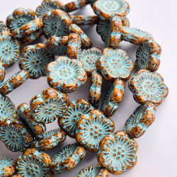 Dark travertine beads with...