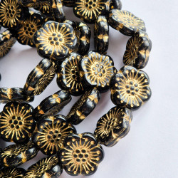 Black flowers with gold finish