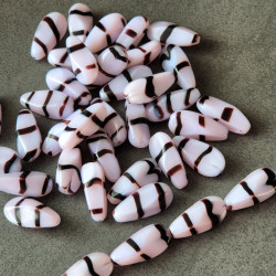 Light pink beads with black...