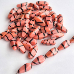 Dark pink beads with black...