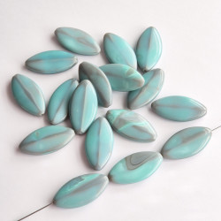 Grey ovals with turquoise...