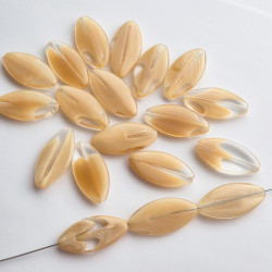 Crystal ovals with beige...