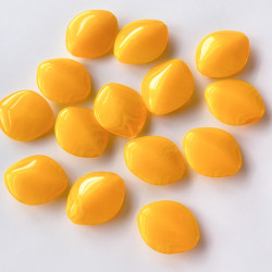 Yellow opal lentil beads