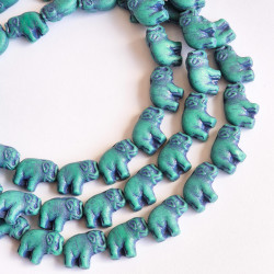 Green elephant with blue...