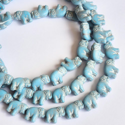 Blue elephants with silver...