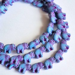 Blue elephants with purple...