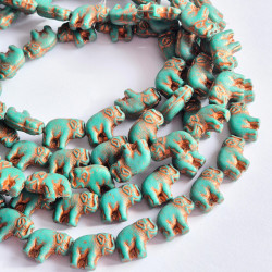Green elephants with copper...