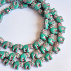 Green elephants with pink...