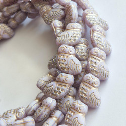 Light violet owl beads with...
