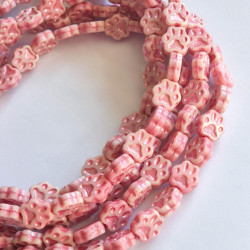 White/pink paw beads with...
