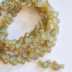 Matte topaz dove beads with...