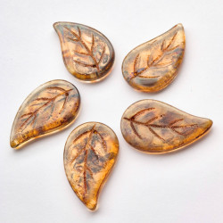 Crystal leaf beads with...