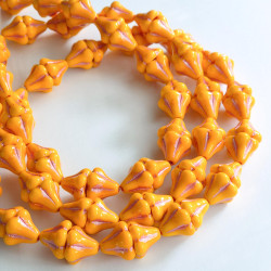 Orange bells with pink...
